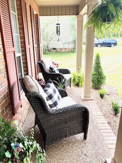 Comfortable covered front porch