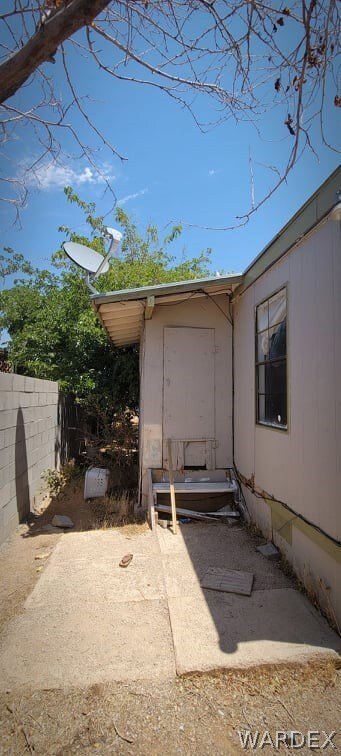 West side of the home