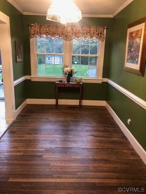 Unfurnished dining area featuring an inviting chan