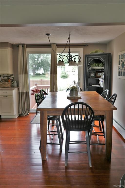 Those floors!  Slider to deck and stairs to backya