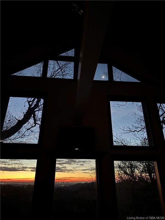 Wake up to w/ sun rising& moon in sky