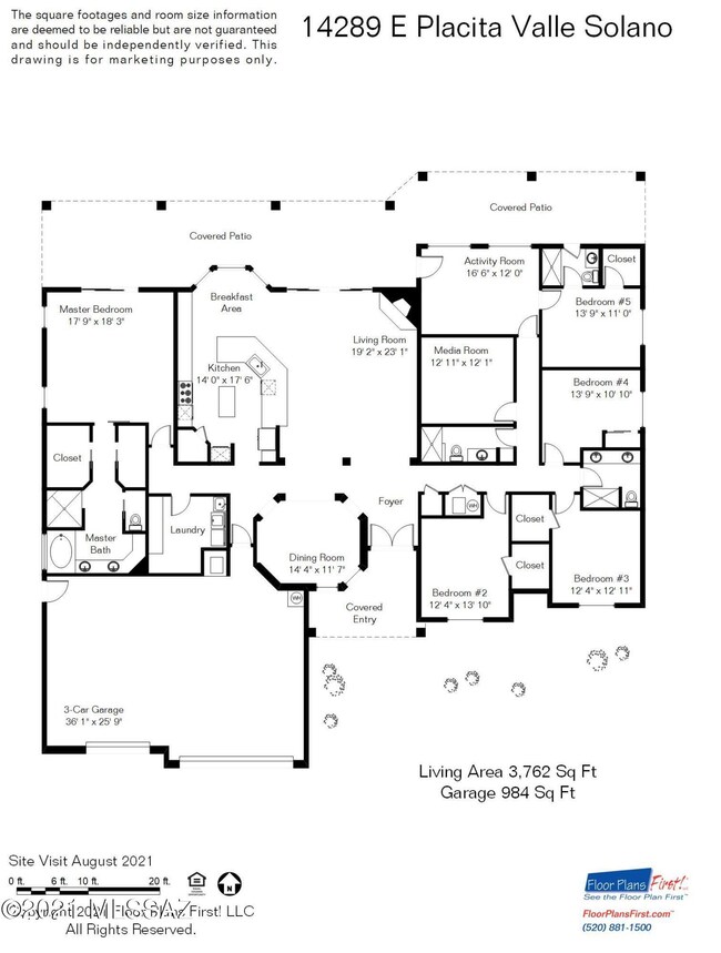 Floor Plan for 14289 E Placita Valle Sol