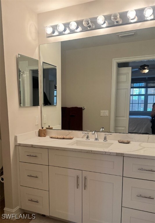 Master bath has shower