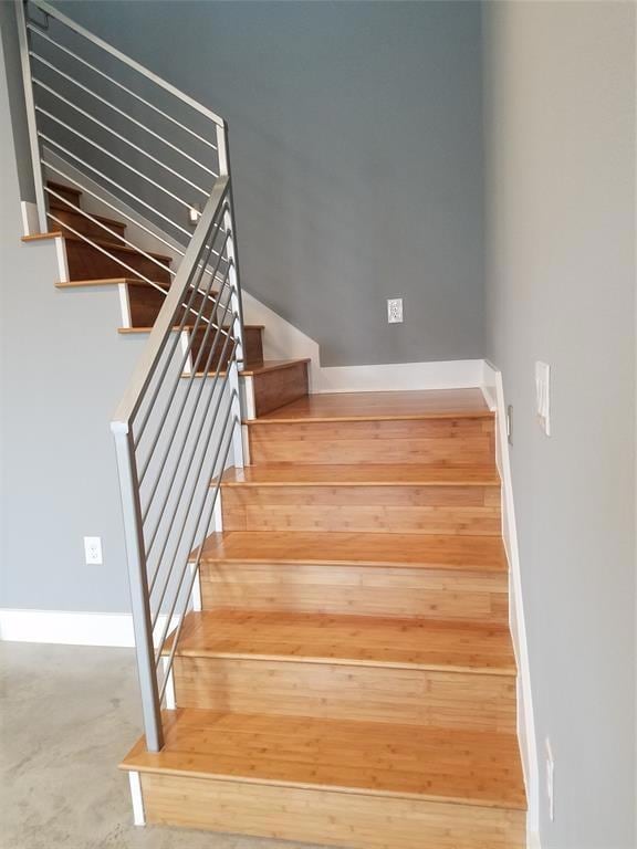 Stairs with baseboards