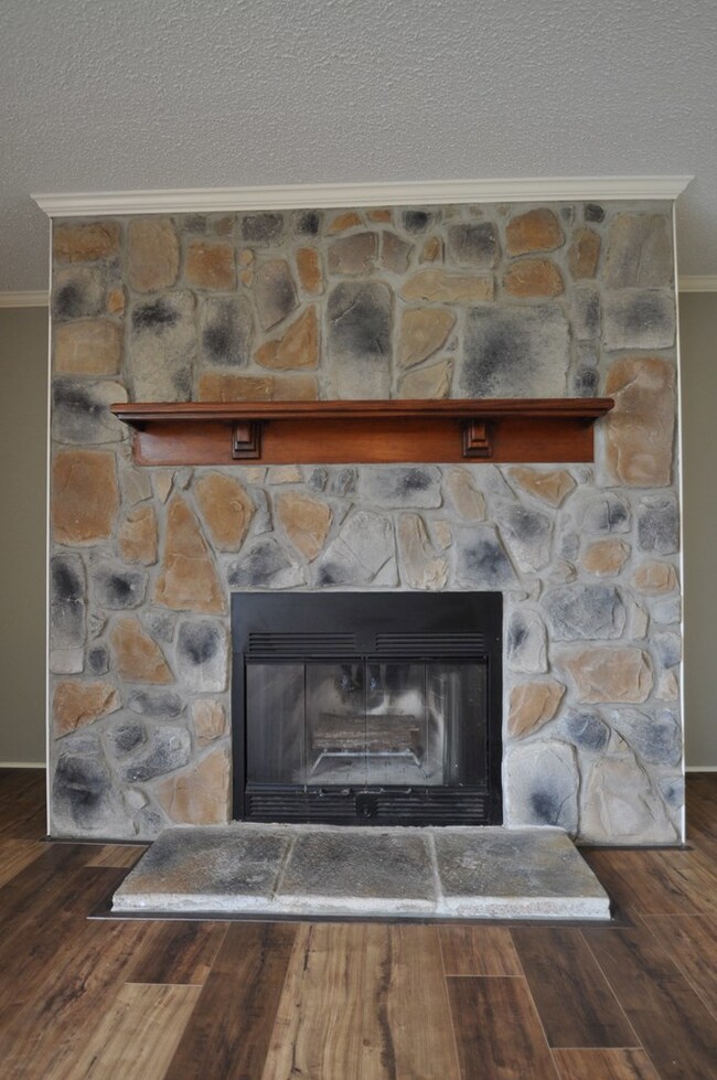 Wood burning fireplace