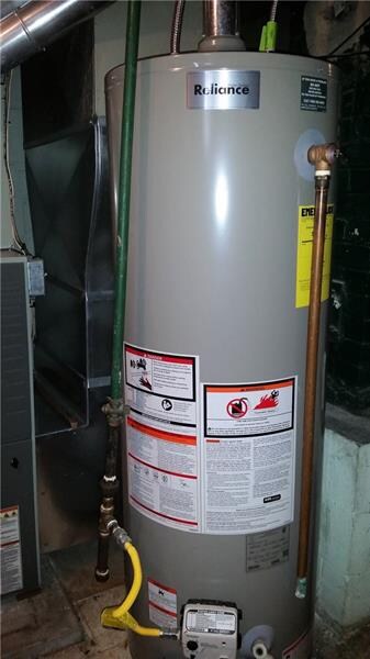 THREE YEAR OLD GAS HOT WATER TANK.