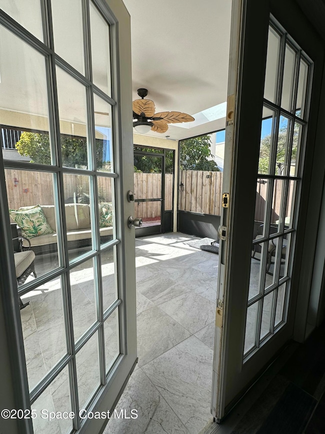 French Doors to screened in patio