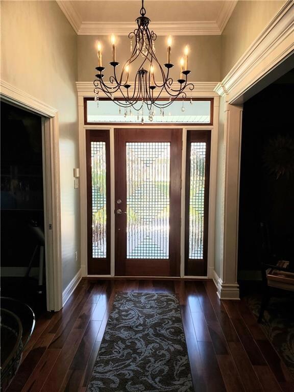Gorgeous Leaded Entry Foyer Crown Molding