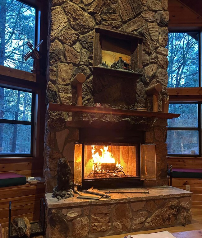 Beautiful wood fireplace