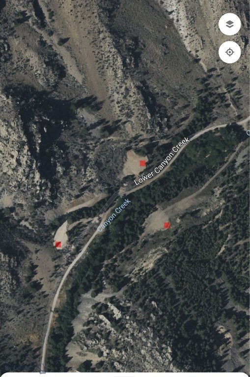  Red markers at excavated building sites