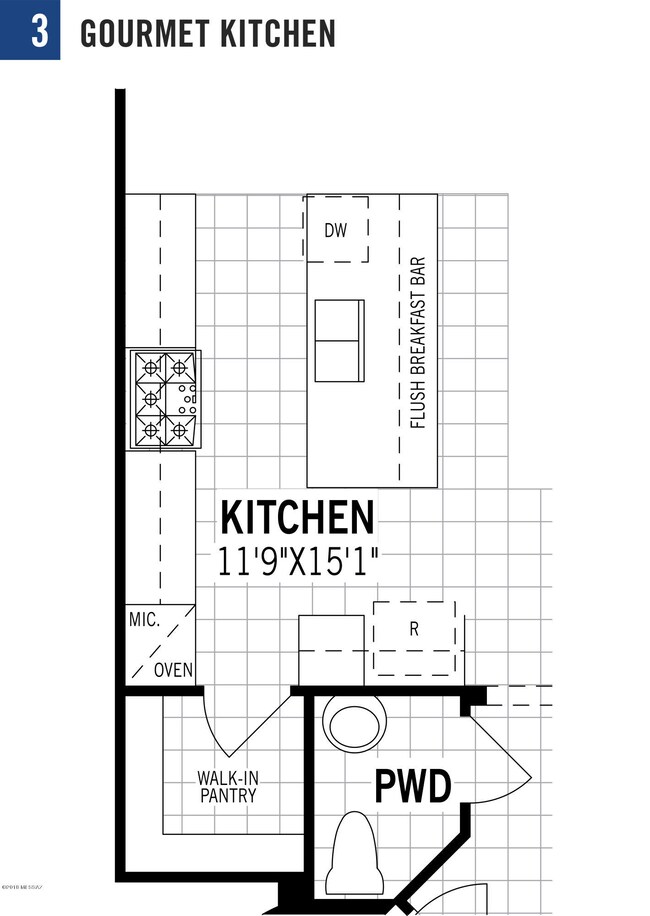 Gourmet Kitchen Option Layout