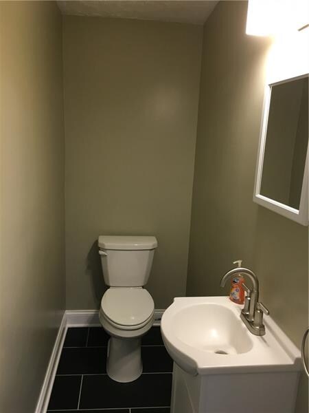 Half bath on the lower level.