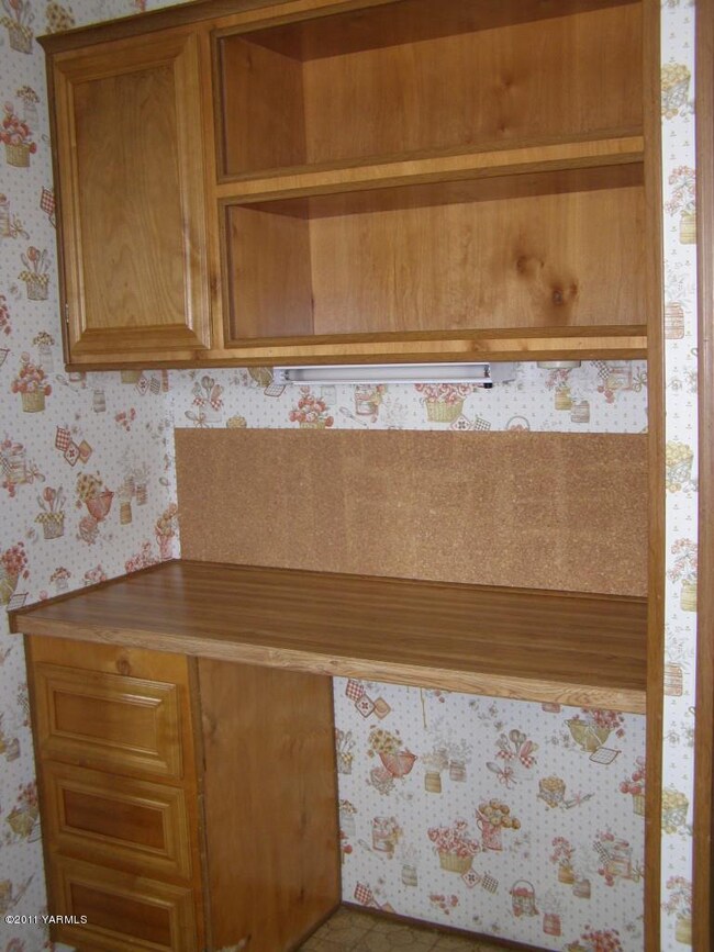 Desk in utility room