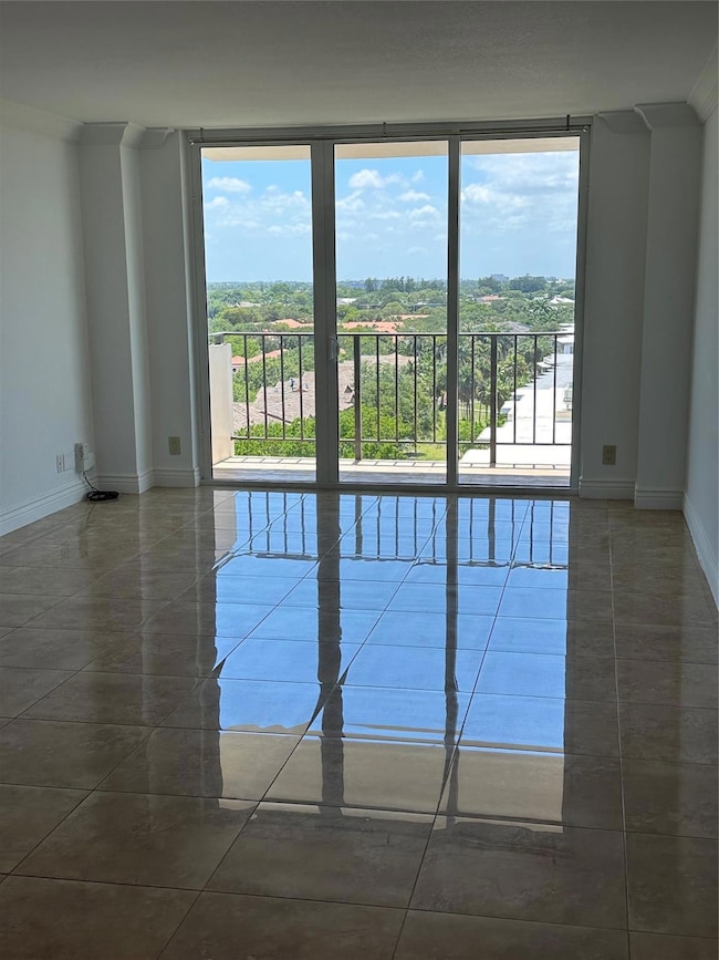 Looking into unit to living area and balcony doors