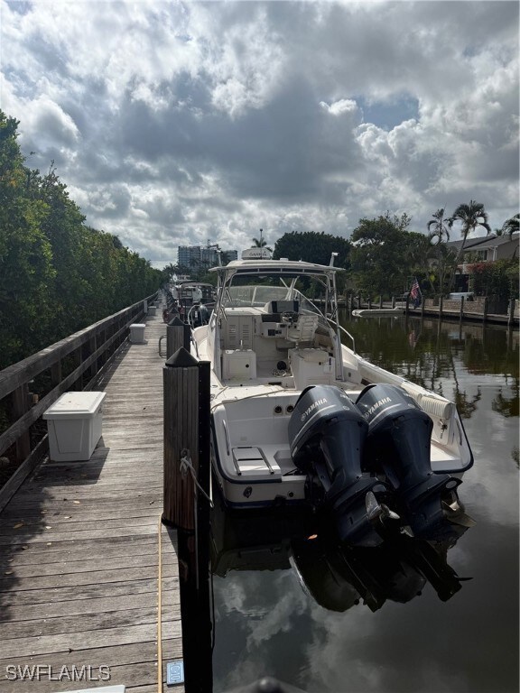 Dock with a water view