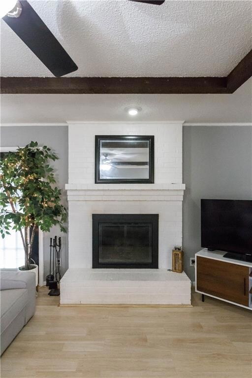 Wood burning fireplace with gas starter