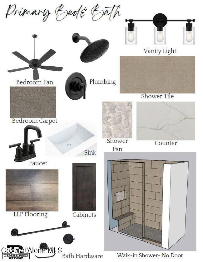 Primary Bed and Bath Selections