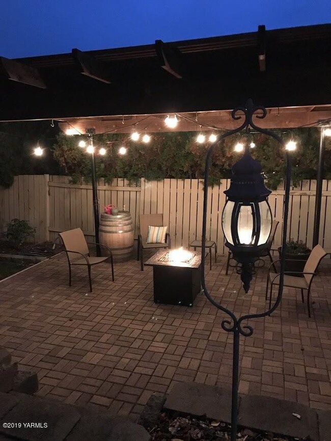 pergola at night
