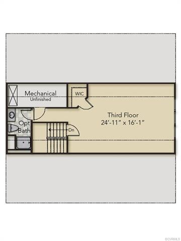 Third Floor with Full Bath & WIC