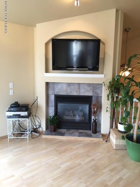 living area with fireplace