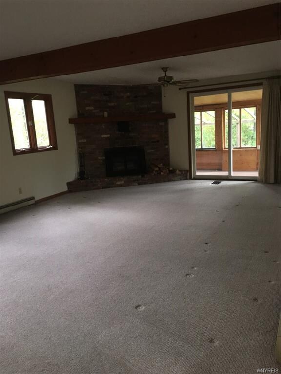 Family room with fireplace