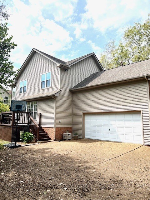 Back view/ two car garage. The crawl space is totally encapsulated already