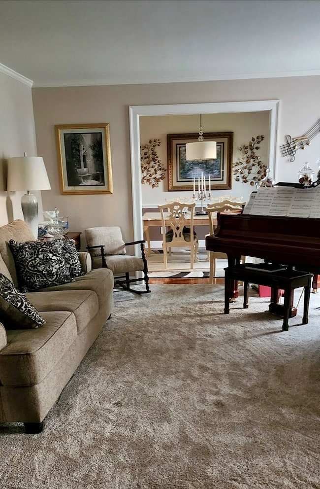 Living room facing dining room
