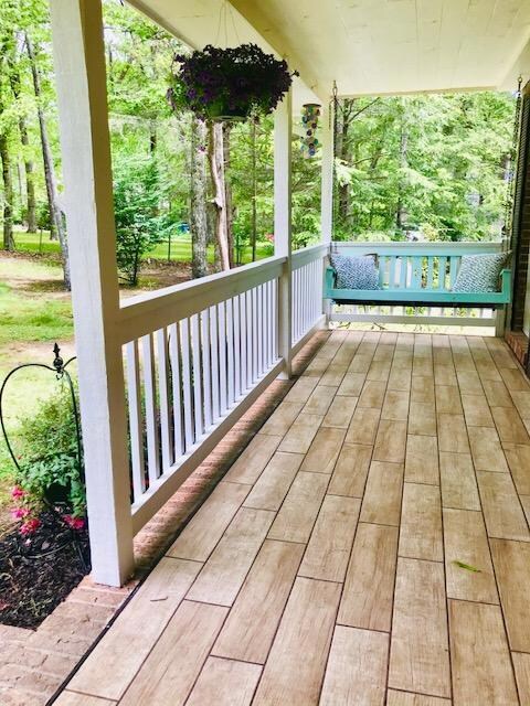 tiled and covered front porch