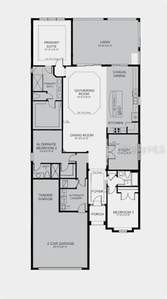 Structural options added to 4536 Crestpoint Way include: Tandem Garage, 8' Doors, Alternate Primary Bath, Casual Dining, Knee wall Cabinets, Study, Extended Covered Lanai, Floor Outlet, Pre-Plumb for Laundry Sink. 