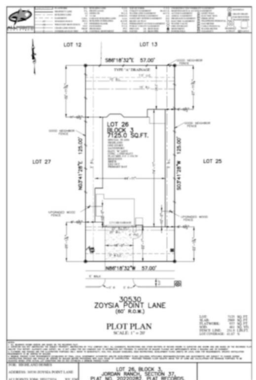 Plot Plan with lot size and dimensions
