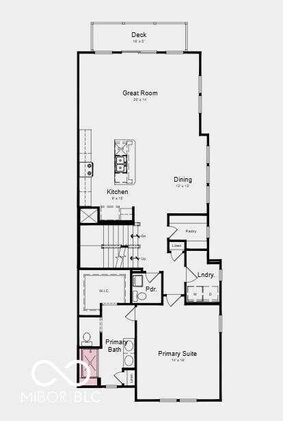 Second Floor Plan - Additional highlights include: a shower with a built-in bench and shelf in the primary bathroom, and water softener rough-in located in the utility room