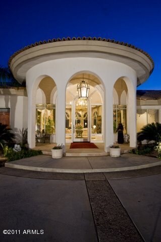 Evening View of Front Door Entry