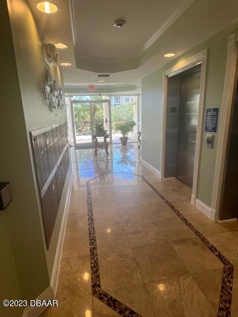 Lobby entrance from garage