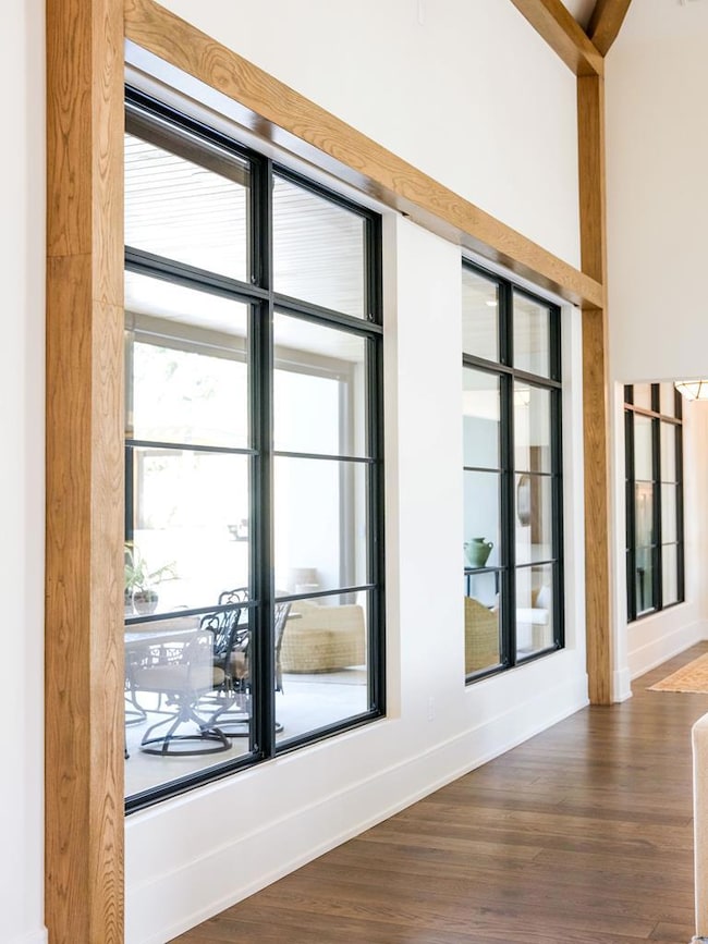 WINDOWS IN FORMAL LIVING TOWARD BACKYARD
