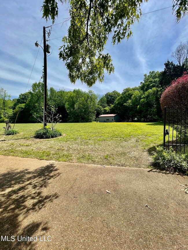 side yard and shop