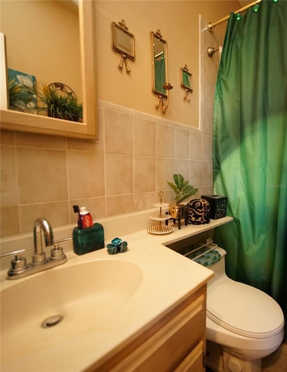 Newer faucet, remodeled wall tiles...