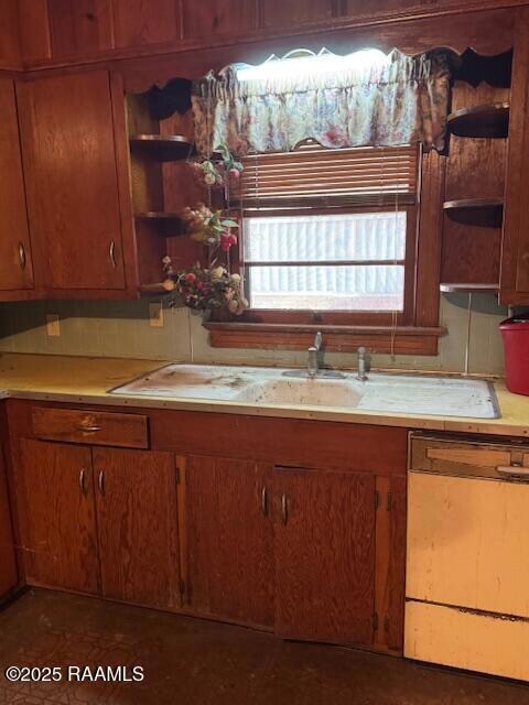 Porcelain sink with drainboards