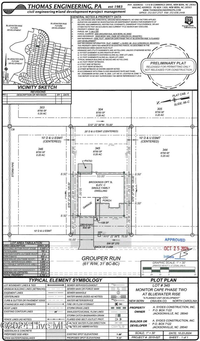 Preliminary Plot Plan Lot 345 Photo