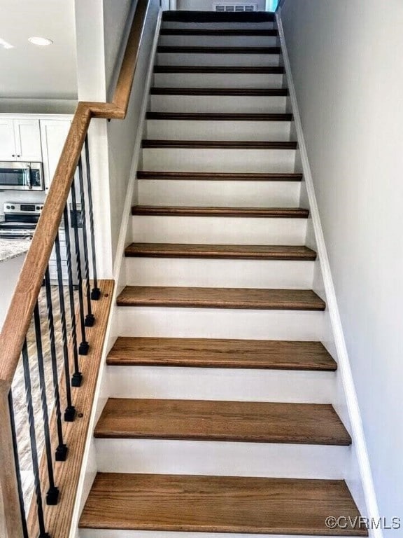 Hardwood oak stained stairs
