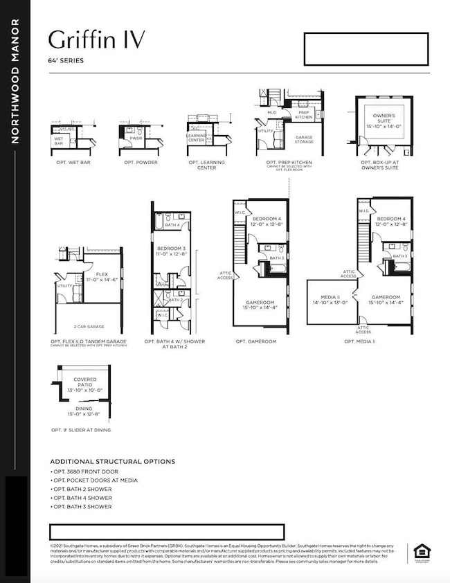 This lovely home offers the optional powder room, private bath 4, optional game room, optional media room and so much more!