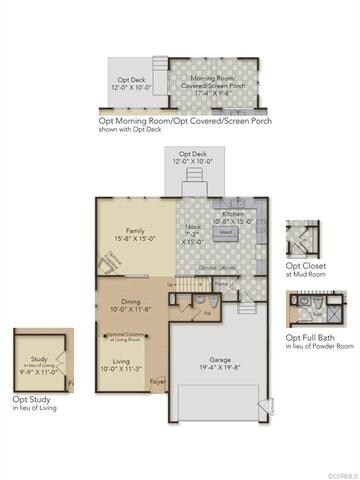 FIRST FLOOR - This home includes the study with fr