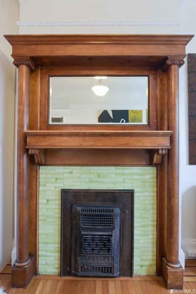 Decorative fireplace in the living room