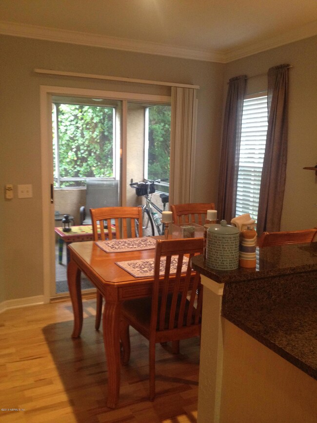 Dining area to patio to wooded area