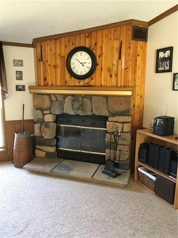A close up of the gas fireplace!