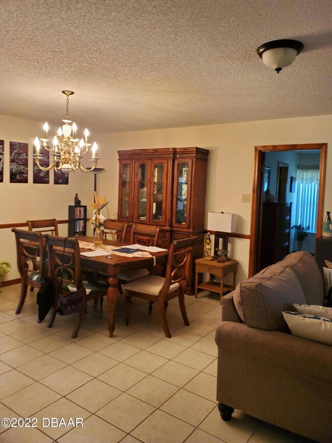 open dining and living area