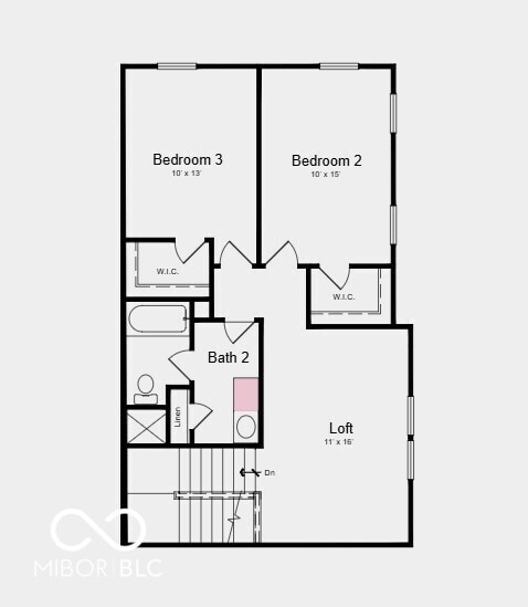 Third Floor Plan - Additional highlights include: a shower with a built-in bench and shelf in the primary bathroom, and water softener rough-in located in the utility room