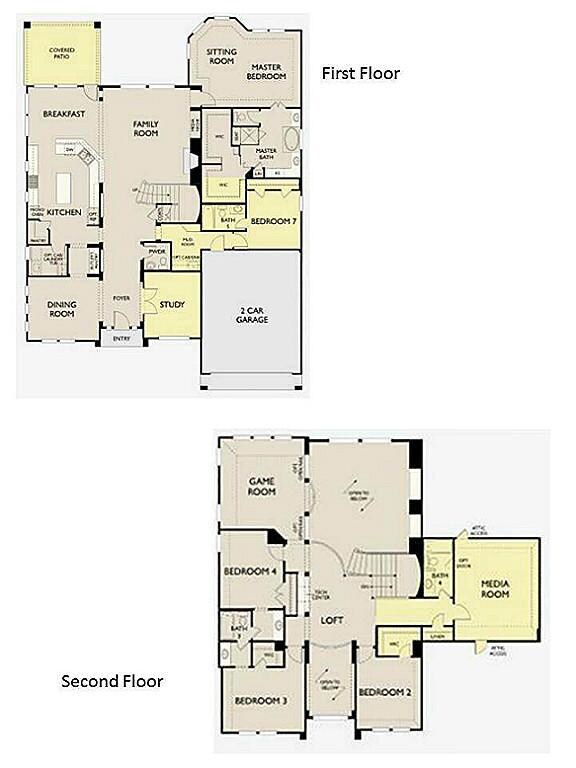 Elevation is an artist conception.  Colors of materials as well as swing of floor plan may vary.  See Ashton Woods sales counselor for specific selections for this home