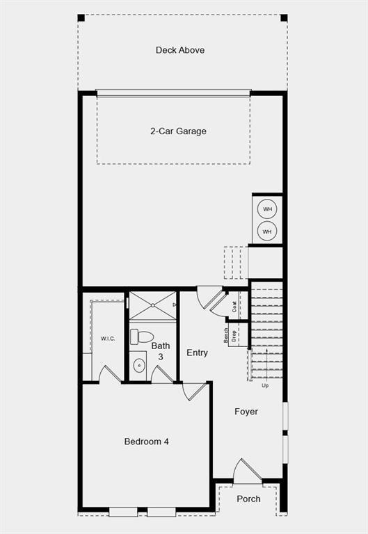 Lower Level Floor Plan - Additional highlights include: open railing staircase and LVP stair treads