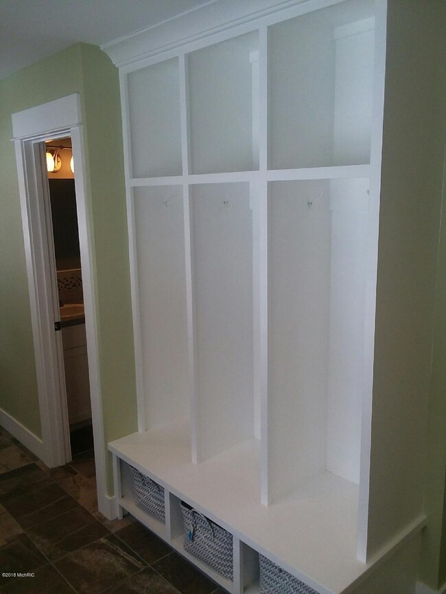 Lockers & cubbies off main entry