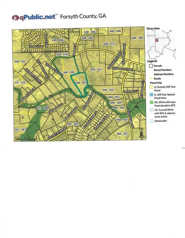 Forsyth county graphic of Settingdown Creek (dark green)